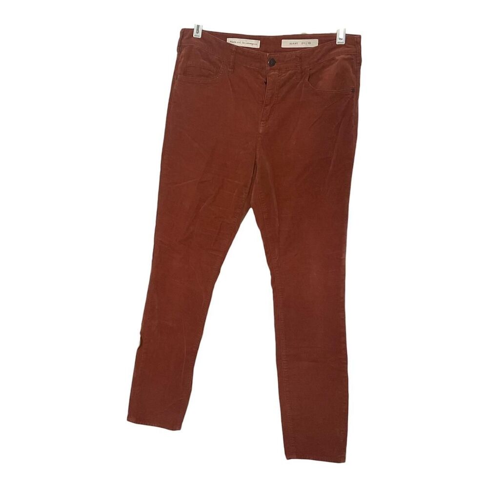 Pilcro Anthropologie Script Red-Brown Brushed Corduroy Pants Size 29"
